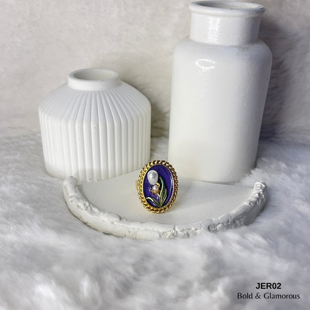 Vintage Oil Drop Ring | JER002 | Purple