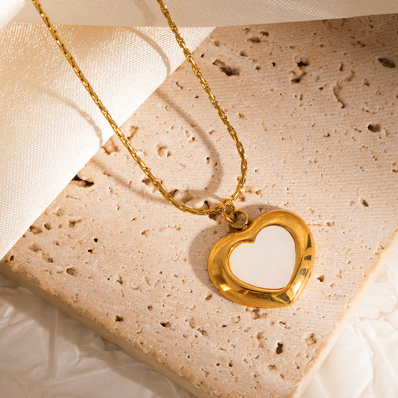 Necklace | SN341 | White Shell Heart