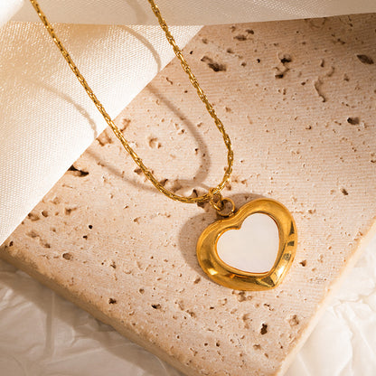 Necklace | SN341 | White Shell Heart