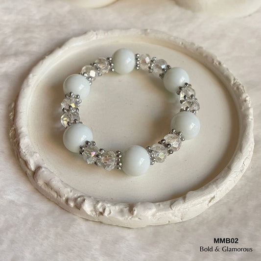 Beaded Bracelet | MMB02 | White