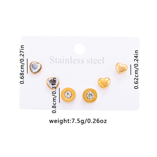 Stud Earring Set | STSES009 | Set#9 Love Circle Card