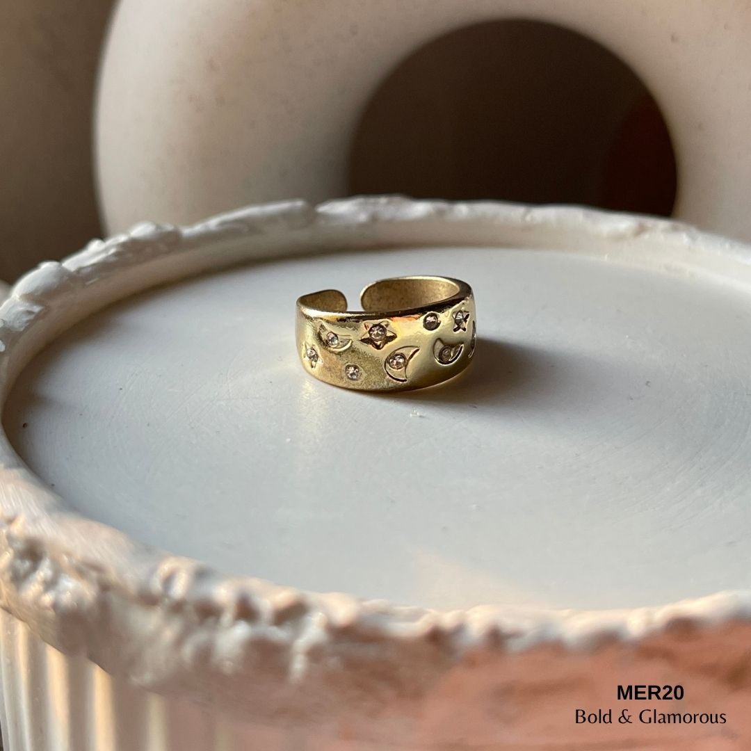 Star Moon Ring | MER20 | Gold
