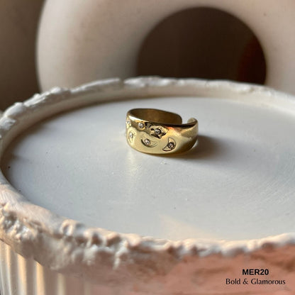 Star Moon Ring | MER20 | Gold