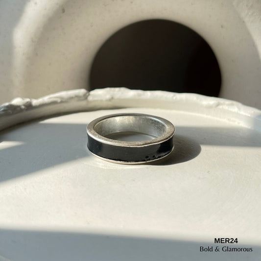 Black Band Ring | MER24 | Silver