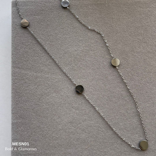 Necklace | MESN01 | Round Silver Charm