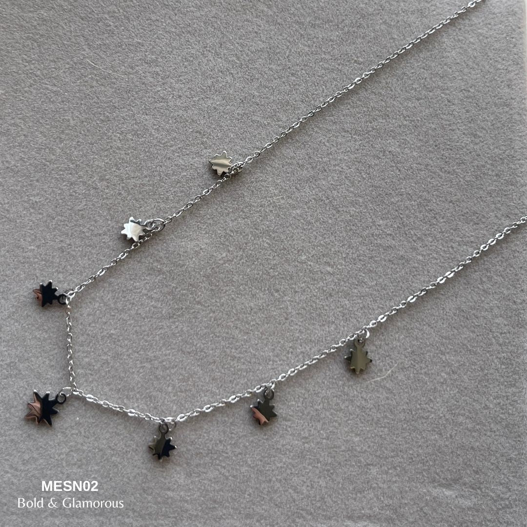 Necklace | MESN02 | Round Flower Charm