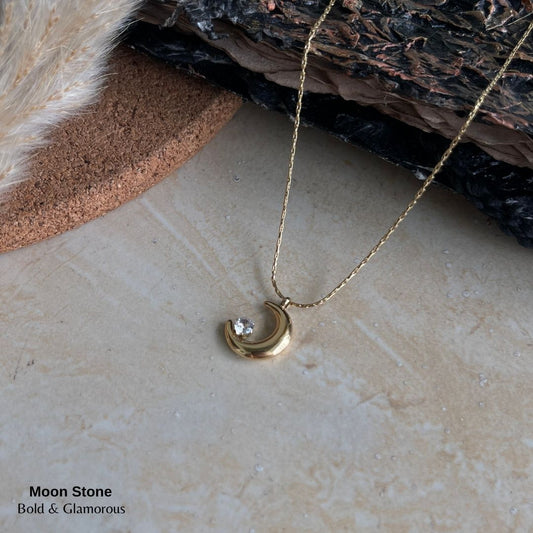 Necklace | SN179 | Moon Stone | Gold
