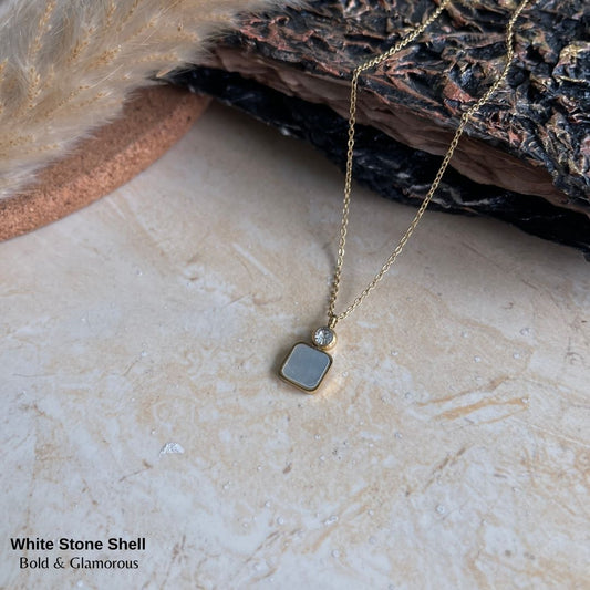Necklace | SN181 | White Stone Shell