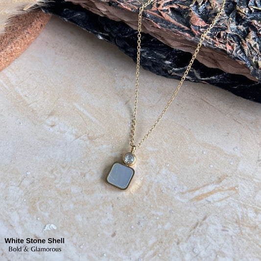 Necklace | SN181 | White Stone Shell