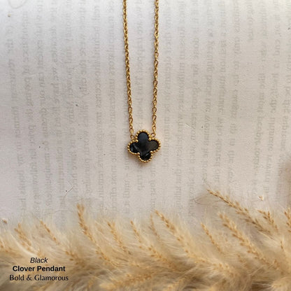 Necklace | SN96 | Clover | Black