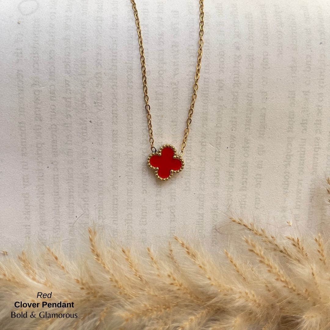 Necklace | SN96 | Clover | Red