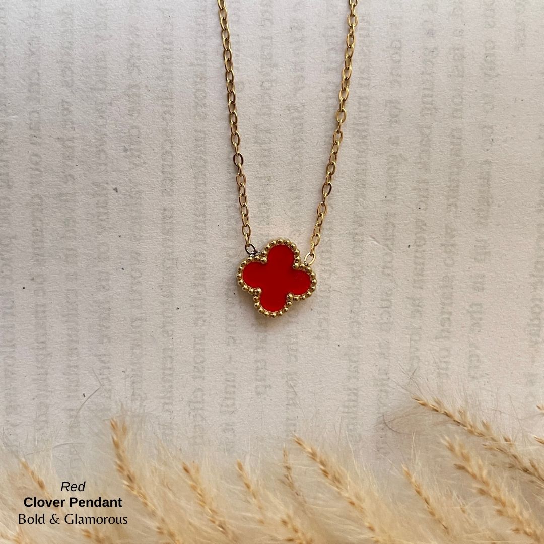 Necklace | SN96 | Clover | Red