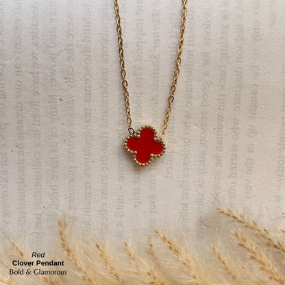 Necklace | SN96 | Clover | Red