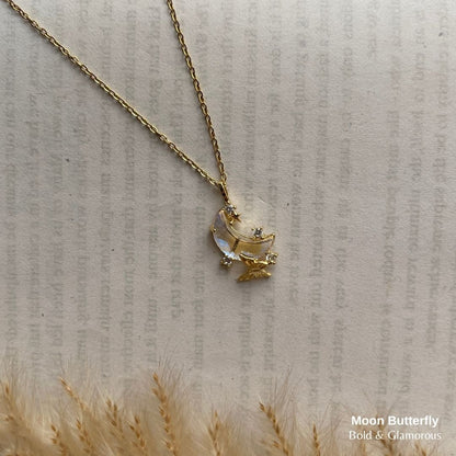 Necklace | SN97 | Moon Butterfly | Gold
