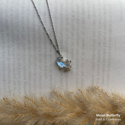 Necklace | SN97 | Moon Butterfly | Silver