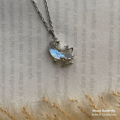 Necklace | SN97 | Moon Butterfly | Silver