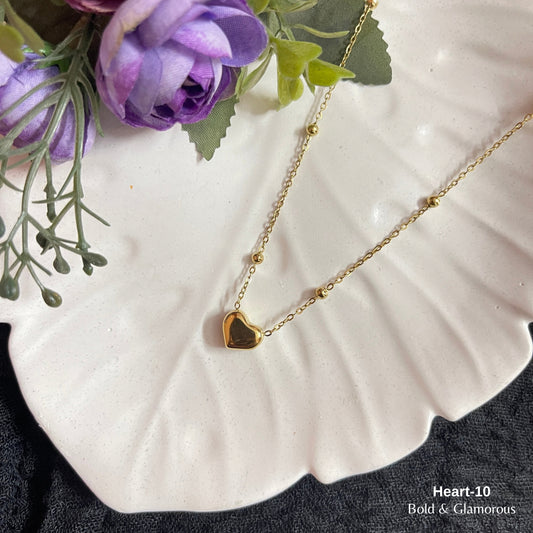 Necklace | SN071 | Heart-10 | Gold