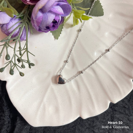 Necklace | SN071 | Heart-10 | Silver