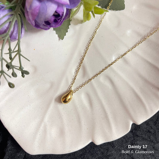 Necklace | SN089 | Dainty 17 Gold