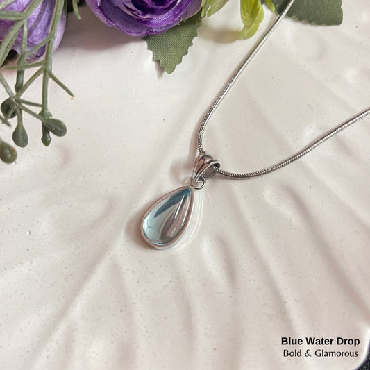 Necklace | SN158 | Blue Water Drop Silver