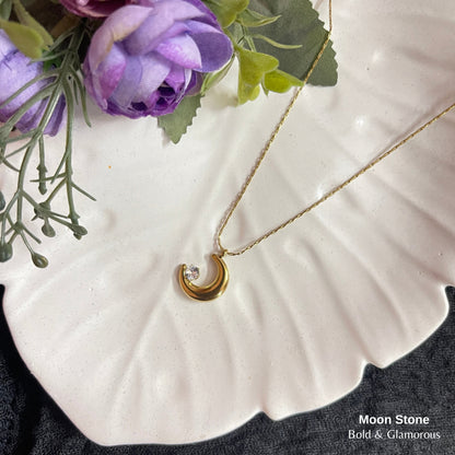 Necklace | SN179 | Moon Stone | Gold
