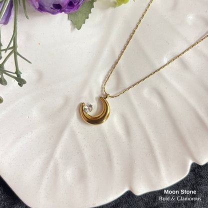 Necklace | SN179 | Moon Stone | Gold