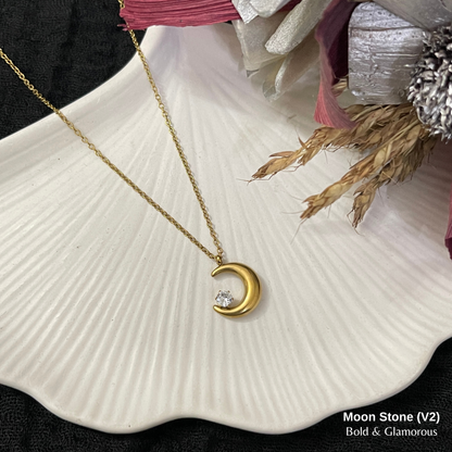 Necklace | SN179 | Moon Stone | Gold (V2)