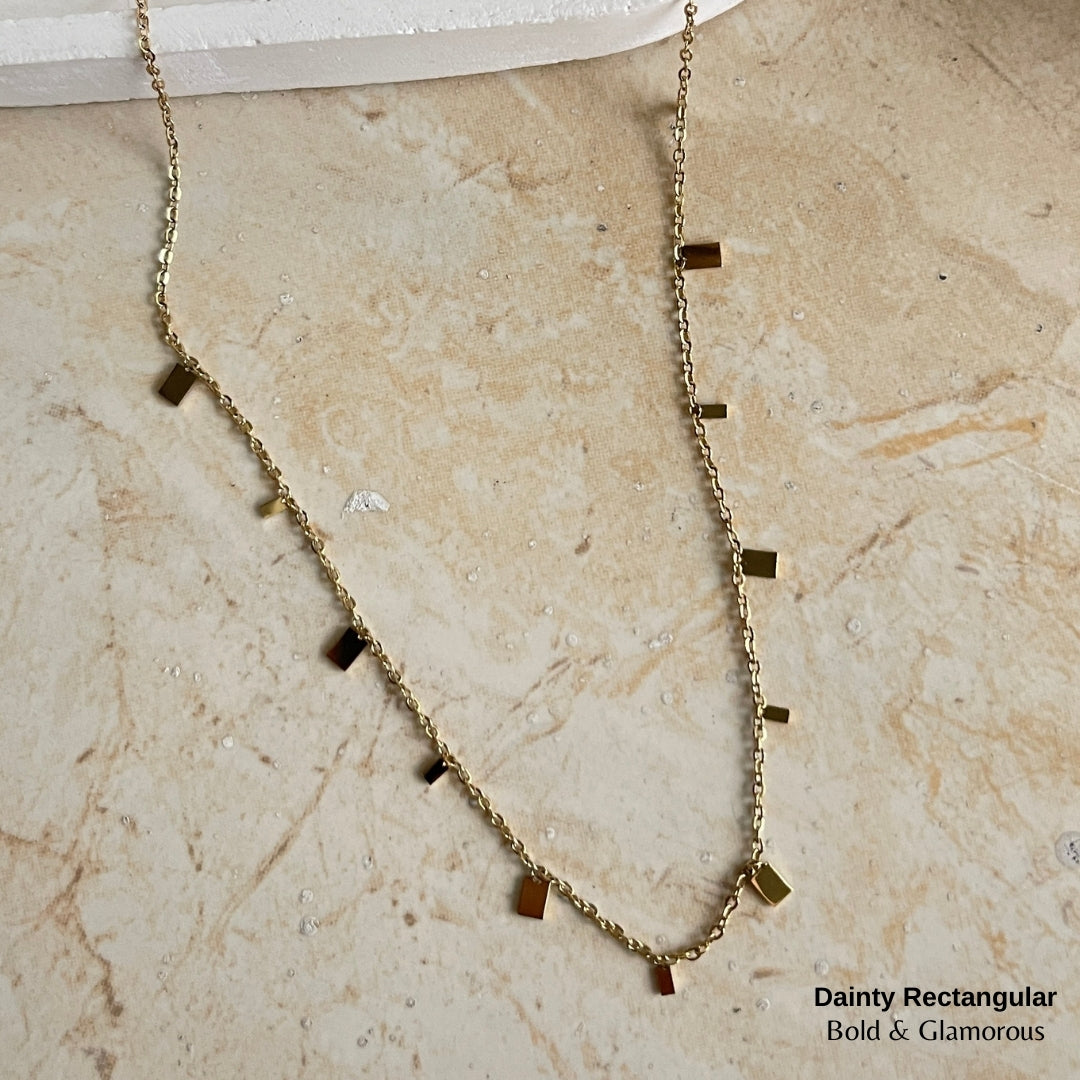 Necklace | SN189 | Dainty Rectangular