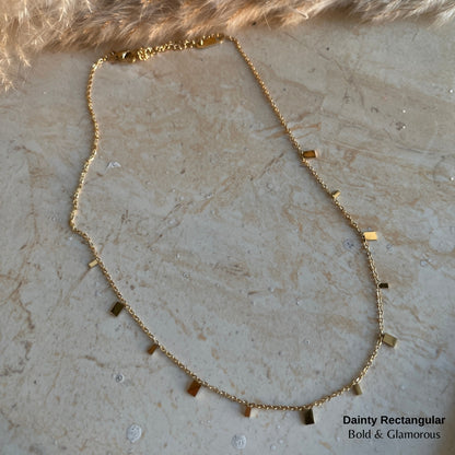 Necklace | SN189 | Dainty Rectangular