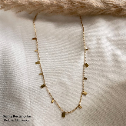 Necklace | SN189 | Dainty Rectangular