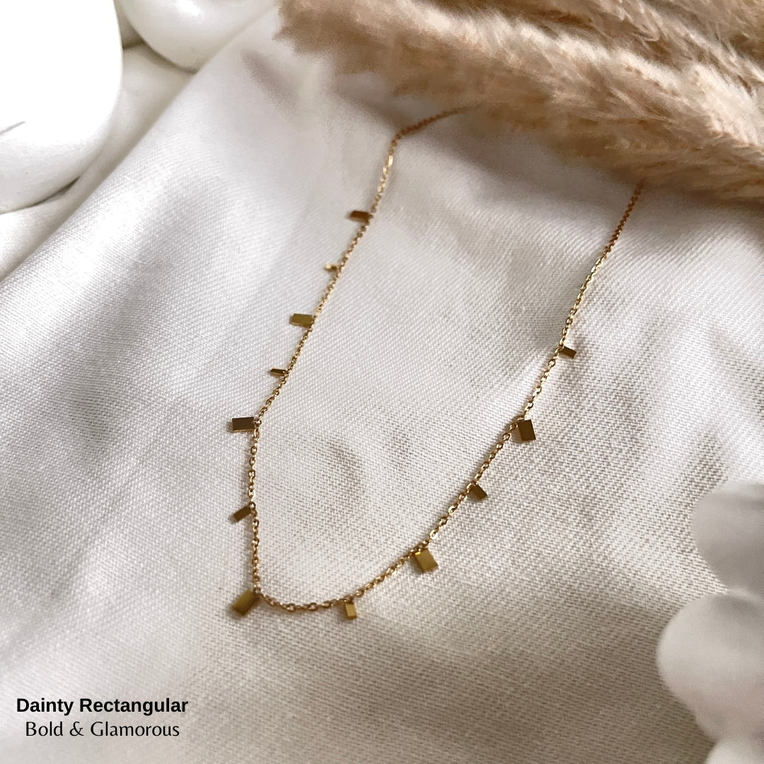 Necklace | SN189 | Dainty Rectangular
