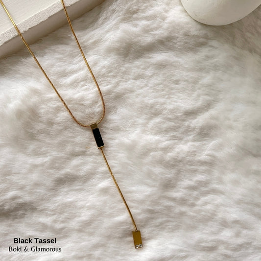 Necklace | SN260 | Black Tassel