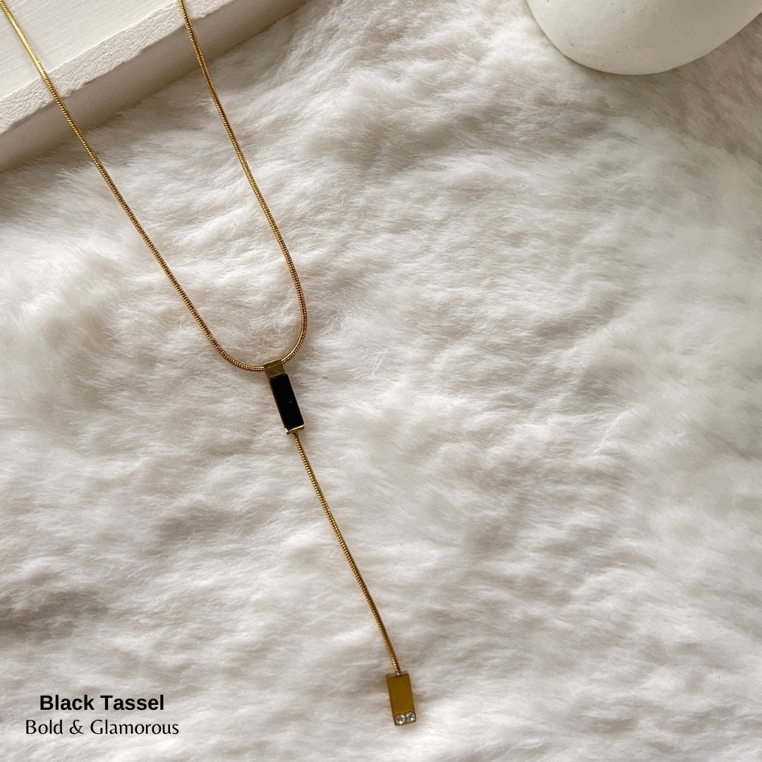 Necklace | SN260 | Black Tassel