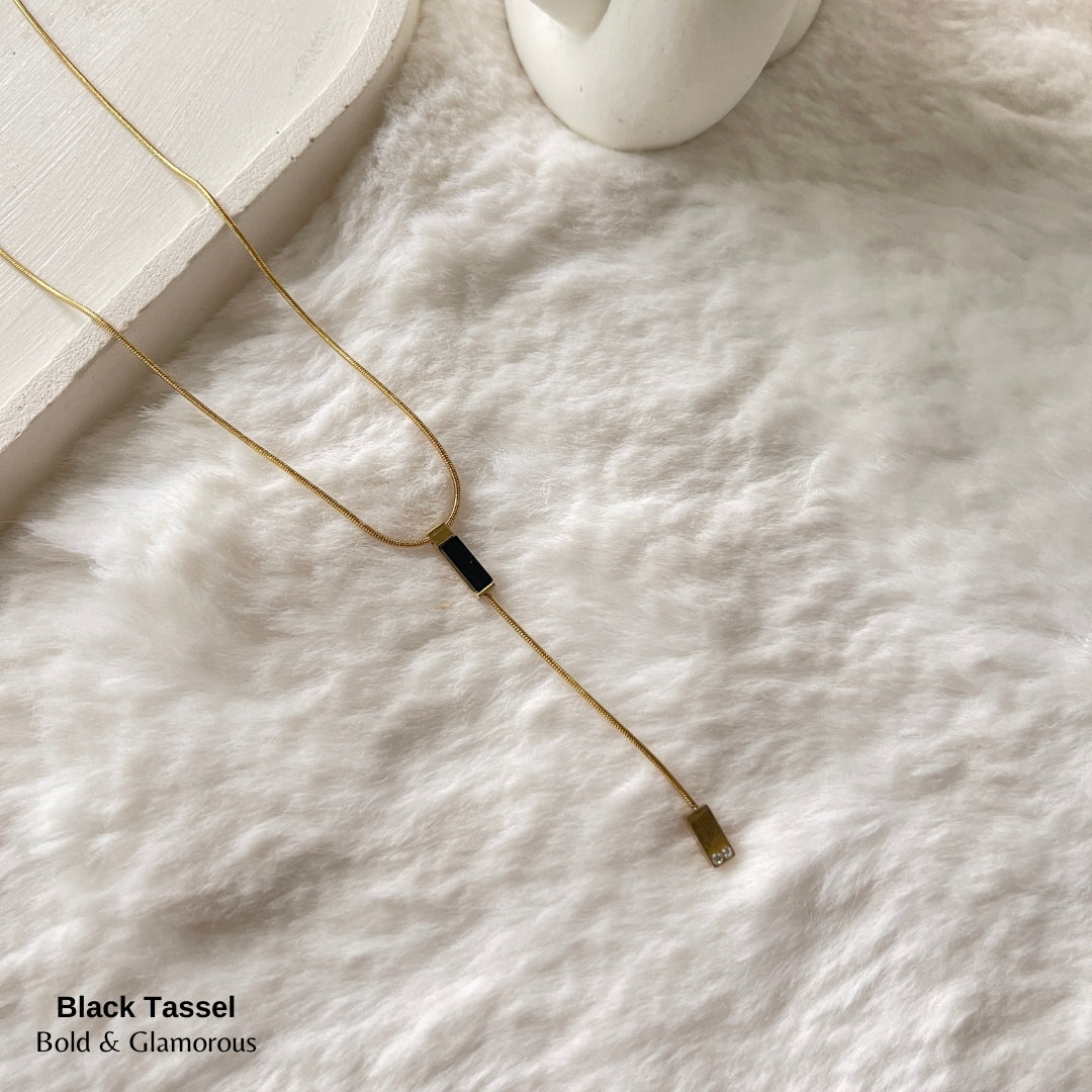 Necklace | SN260 | Black Tassel