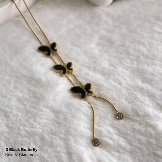 Necklace | SN264 | Black Butterfly
