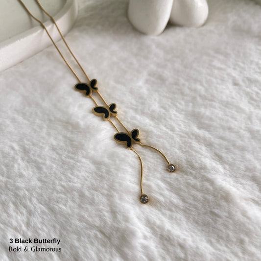 Necklace | SN264 | Black Butterfly