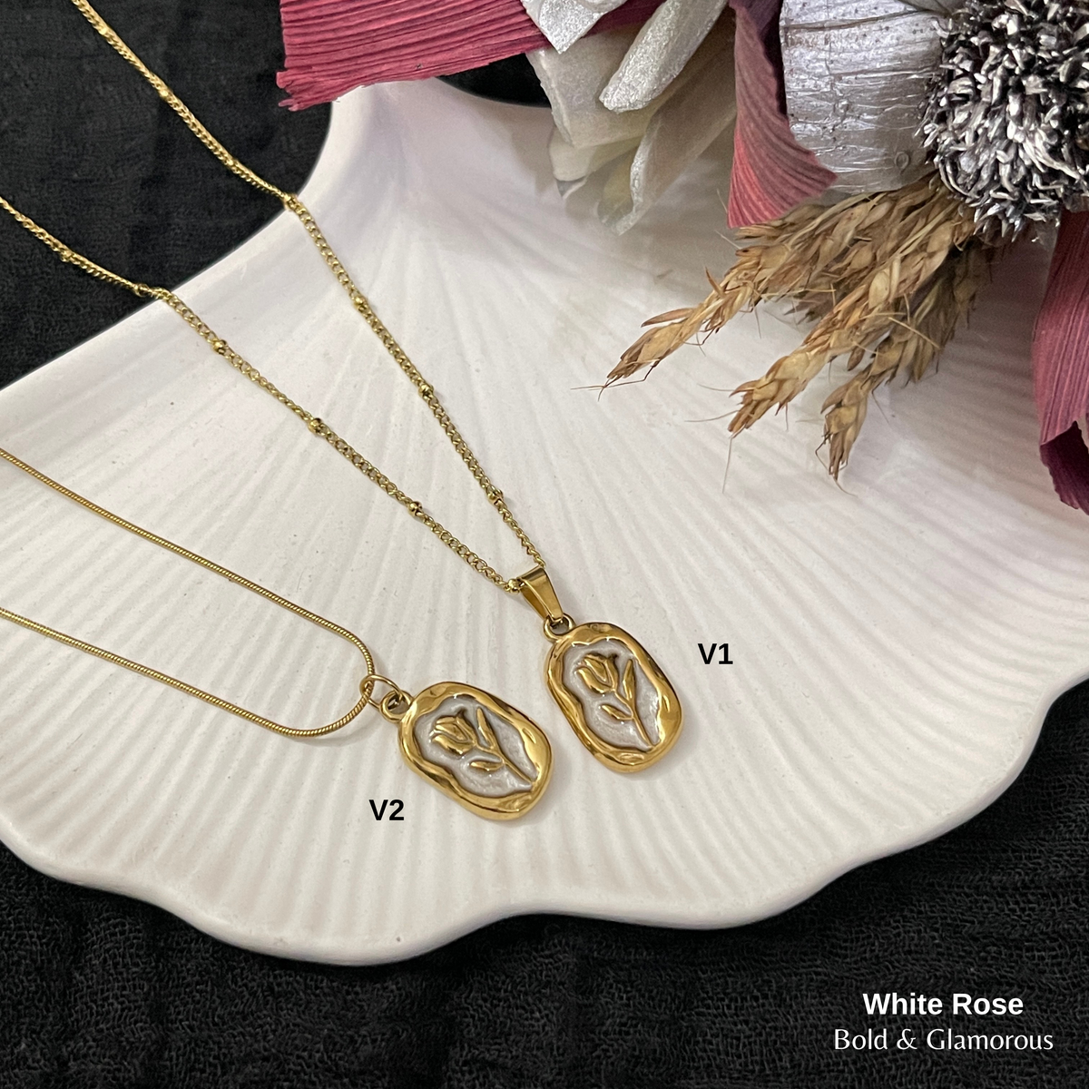 Necklace | SN281 | White Rose (V2)