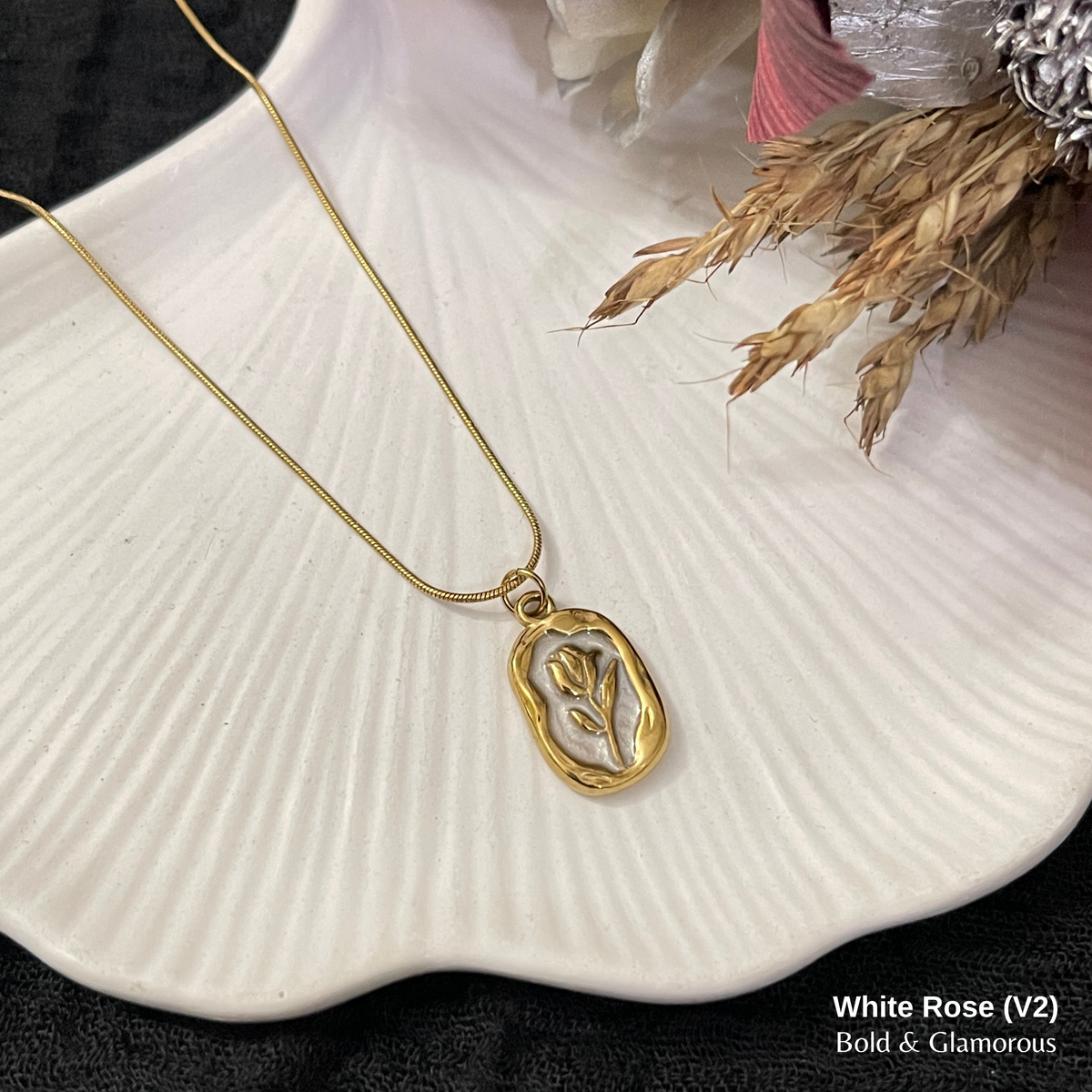 Necklace | SN281 | White Rose (V2)