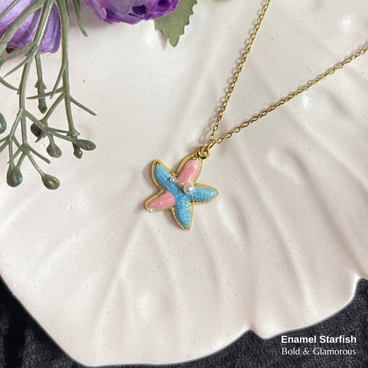 Necklace | SN282 | Enamel Starfish