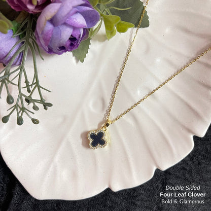 Necklace | SN304 | Double Sided Four Leaf Clover