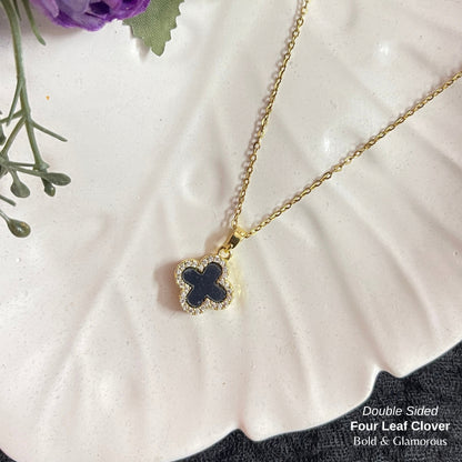Necklace | SN304 | Double Sided Four Leaf Clover