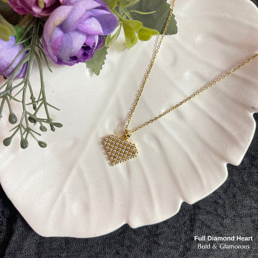 Necklace | SN308 | Full Diamond Heart