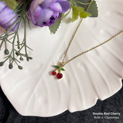 Necklace | SN318 | Double Red Cherry