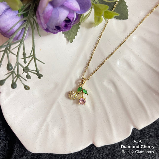 Necklace | SN319 | Diamond Cherry | Pink