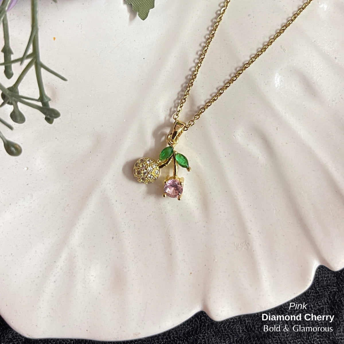 Necklace | SN319 | Diamond Cherry | Pink