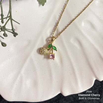 Necklace | SN319 | Diamond Cherry | Pink