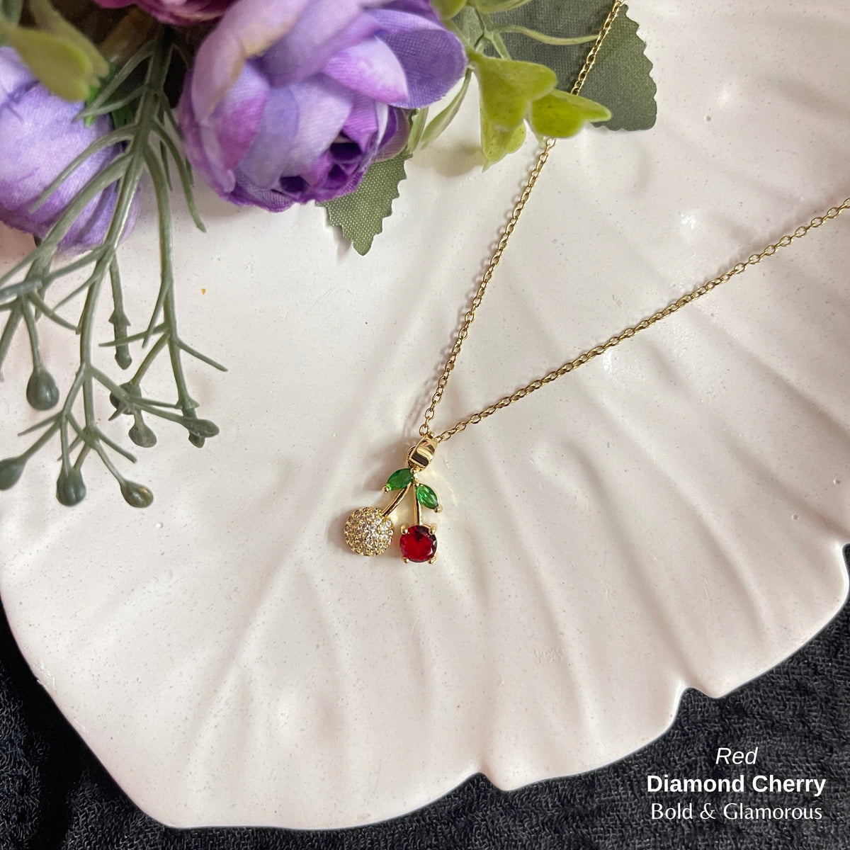 Necklace | SN319 | Diamond Cherry | Red