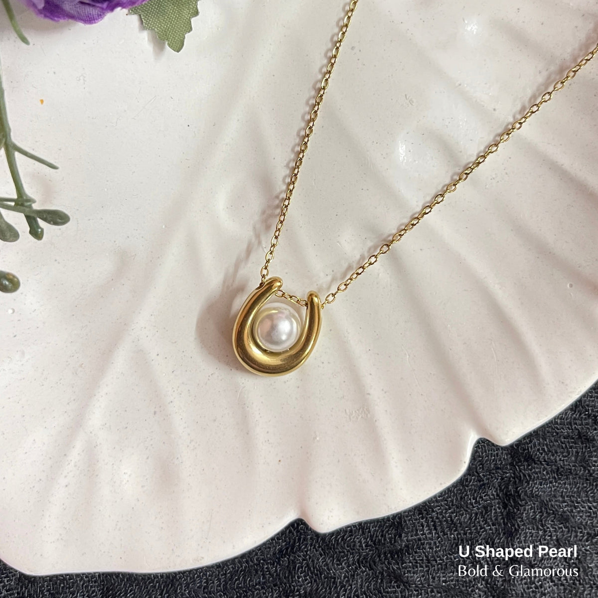 Necklace | SN320 | U Shaped Pearl
