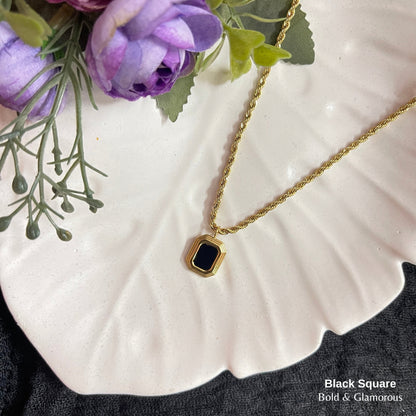 Necklace | SN322 | Black Square