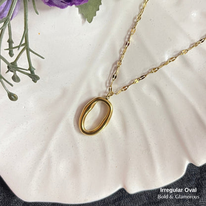 Necklace | SN324 | Irregular Oval